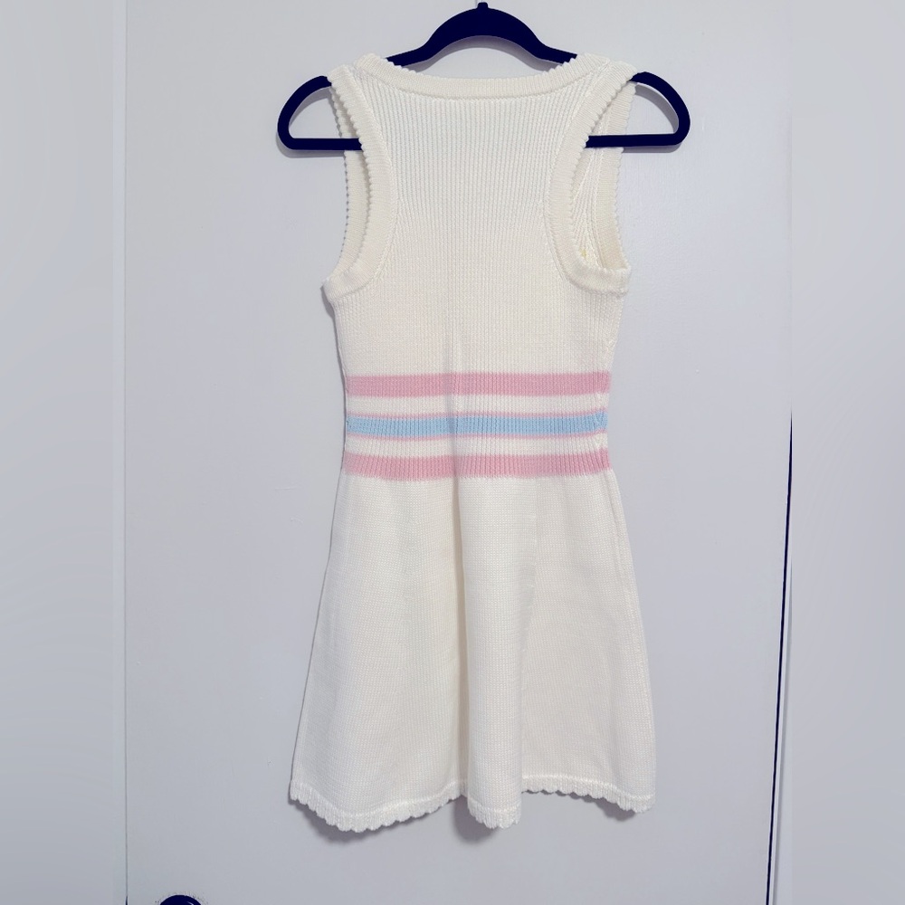 LoveShackFancy Indiana Tennis Mini Knit/Sweater Dress, Sz Medium (New) White - Picture 11 of 16